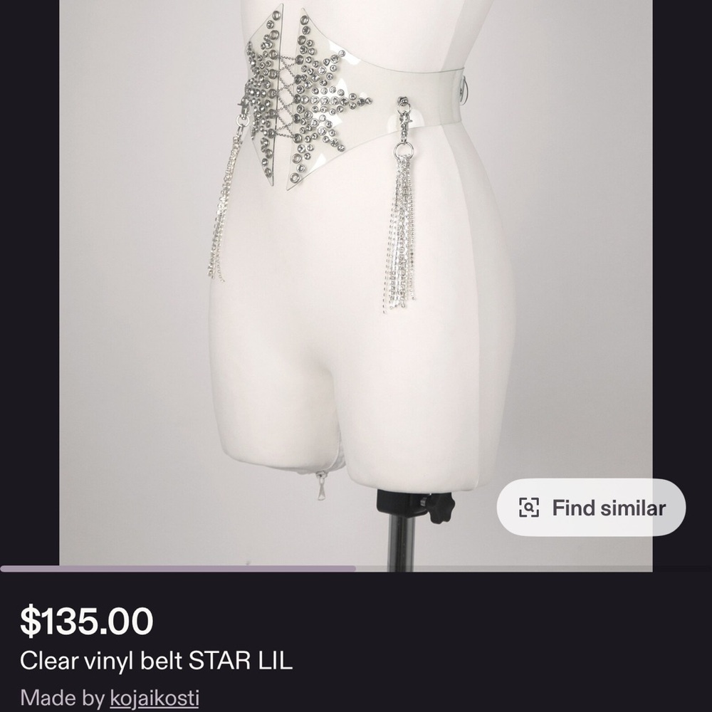 Clear vinyl choker + belt set